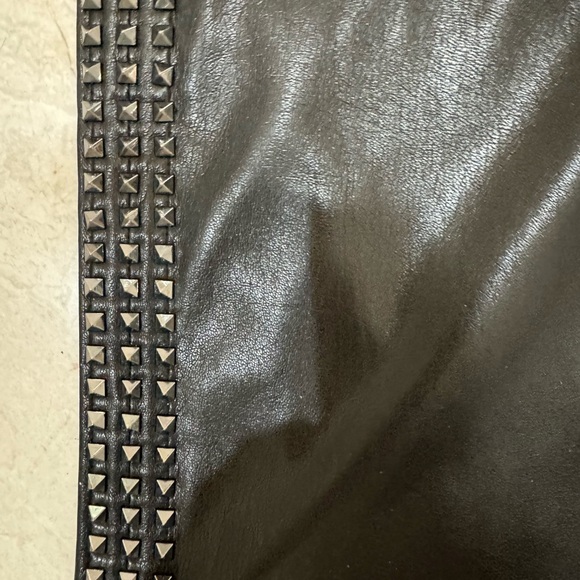 Alice & Olivia New NWT current style $795 100% leather metal studs pants size 4 - Picture 8 of 13